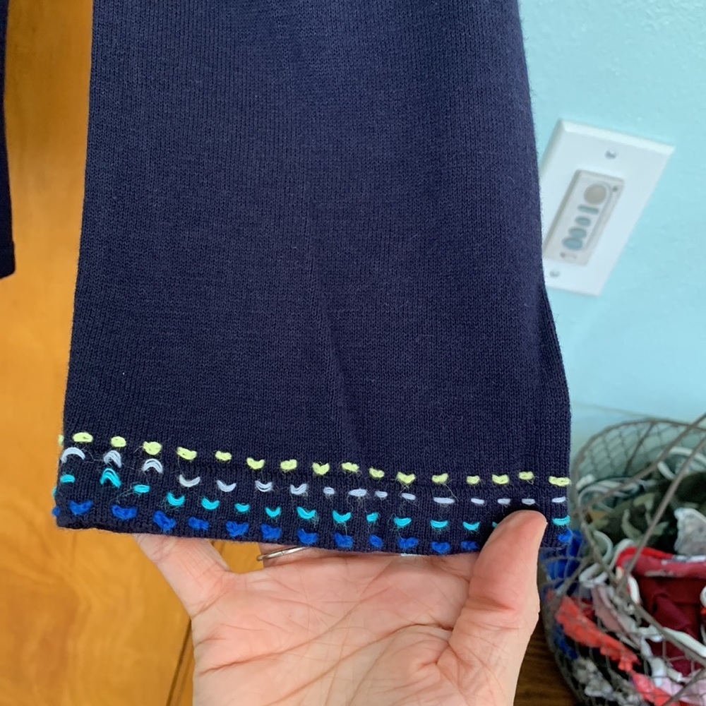 Storybook Knits Navy Dragon Fly Gathering Sweater - Picture 6 of 12